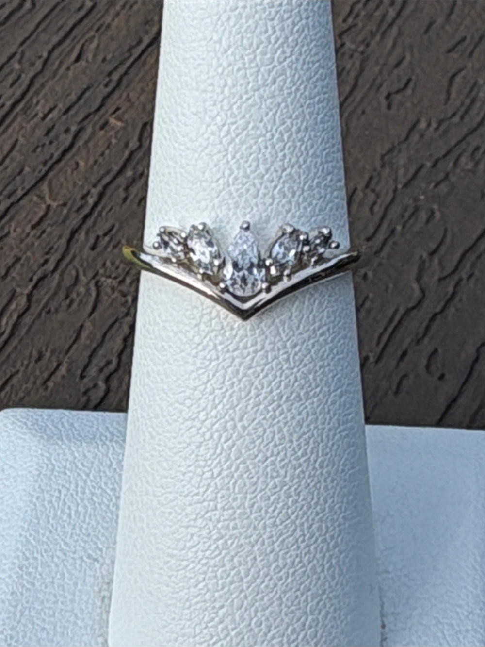 PANDORA Silver Five Stone Wishbone Ring with CZ Stones